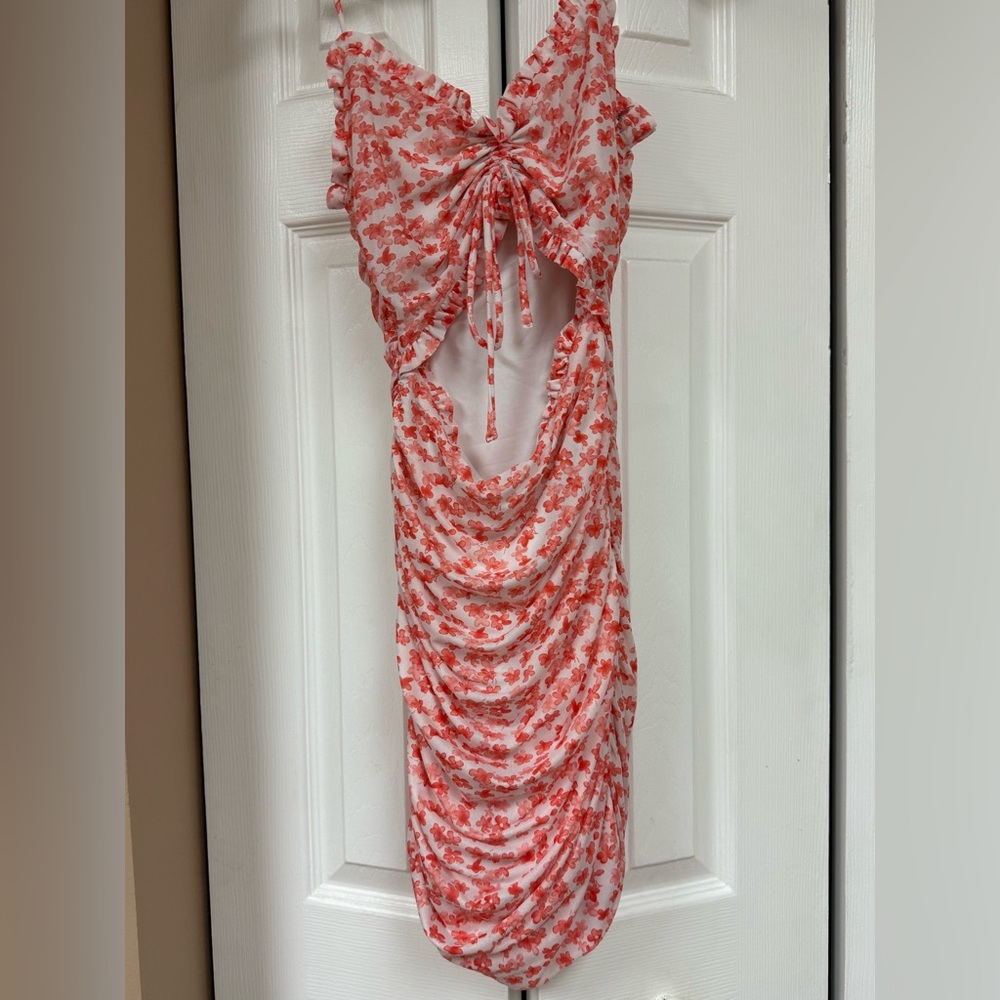 White Fox Boutique Red Floral Mini Dress